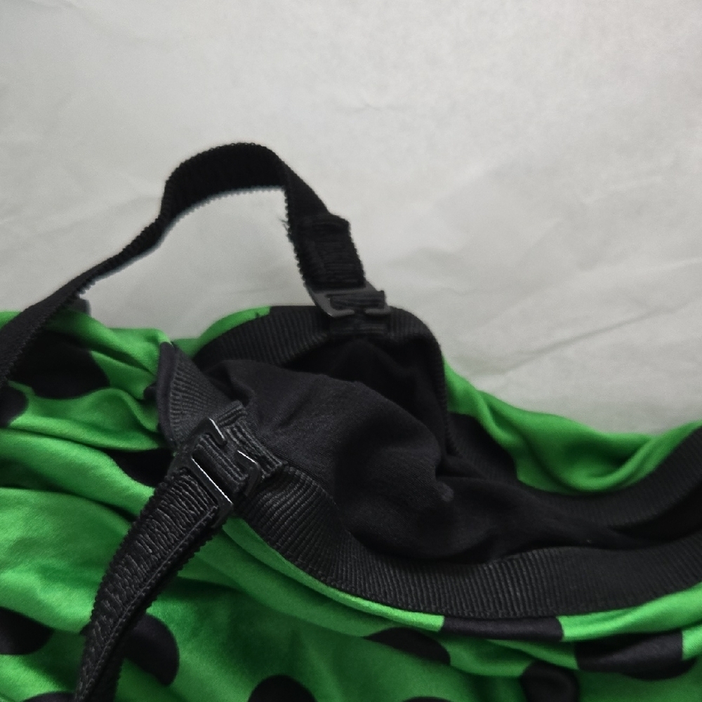 D&G Vibrant Green and Black Polka Dot Top - Picture 3 of 8